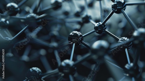 Abstract Blue Molecule Structure Background