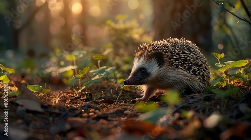 A dainty hedgehog ambling along a woodland path,4k wallpaper