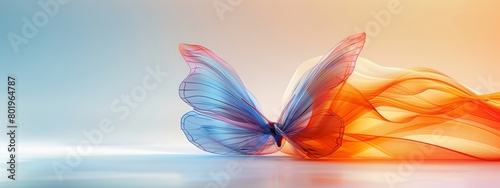 A blank page turns into an illustration with a lively butterfly. Showing the potential for change