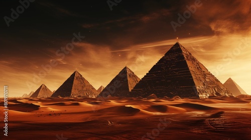 The pyramids with its gold glaze photography.