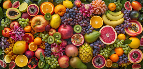 Sfondo con frutta. Banner per sito. Mangiare sano.
