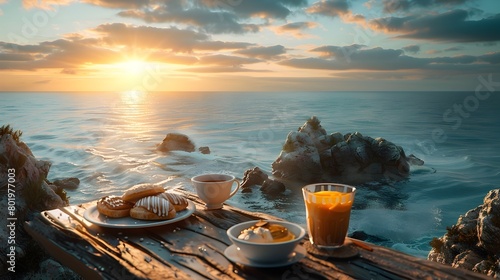 Serene Oceanfront Breakfast Amidst Stunning Coastal Scenery