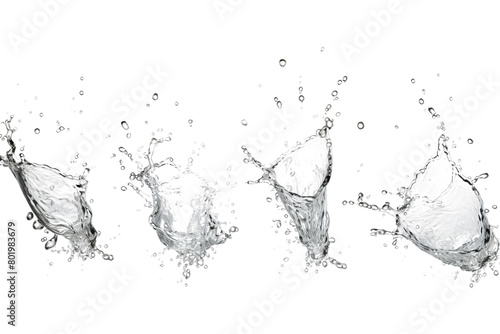 Cascading Water Ballet. On a White or Clear Surface PNG Transparent Background.