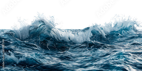 Ocean waves and underwater world, cut out - stock png.