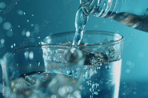 a glass of water being poured into it