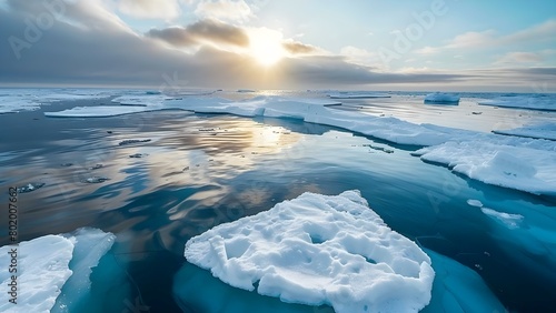 Impact of Climate Change on Arctic Ice: Ecosystems and Sea Levels at Risk. Concept Arctic Ice, Climate Change, Ecosystems, Sea Levels, Risk