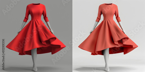 red dress on mannequin, Red elegant dress on mannequin vector image