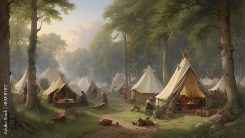encampment in the woodland