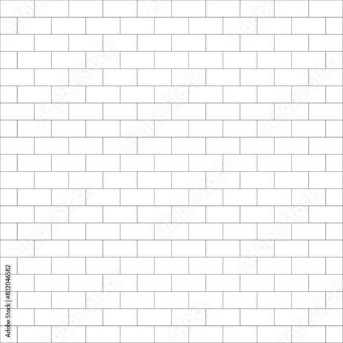 White brick wall texture background vector. Running bond 1-2 pattern vector. Brick wall hatch pattern.