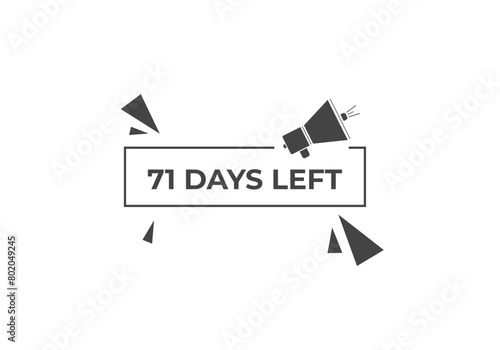 71 days to go countdown template. 71 day Countdown left days banner design. 71 Days left countdown timer 