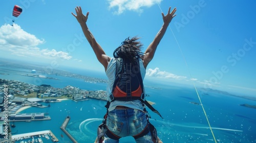 Auckland New Zealand Sky Tower bungee jumping adrenaline rush