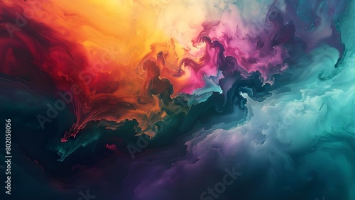 Dive into an abstract abyss where colors blend into infinite depths . Concept Abstract Art, Color Blending, Infinite Depths, Surreal Imagery, Visual Exploration