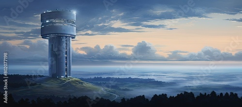 Water tower on hill