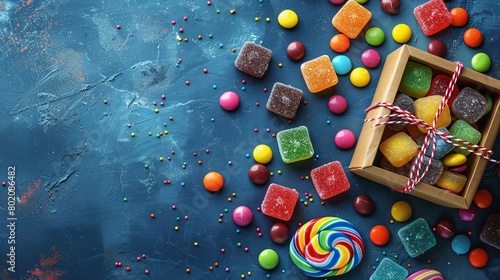 colorful candy and gift box 