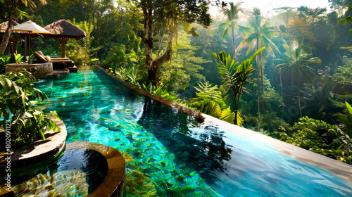 Enchanting Bali Island Oasis with Lush Pool 