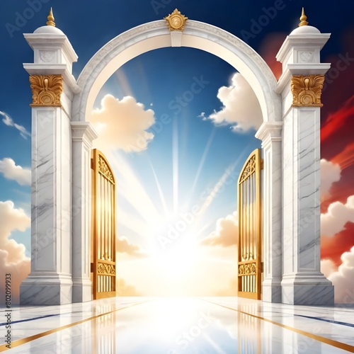 The door to heaven, the view of the pearly gates.