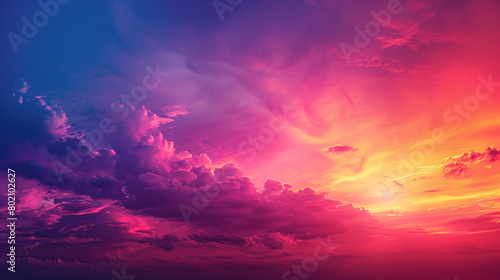 Marvel at the transformative allure of a sunrise gradient canvas alive with vibrancy, as bold colors blend into deep hues, creating an immersive space for graphic utilization.