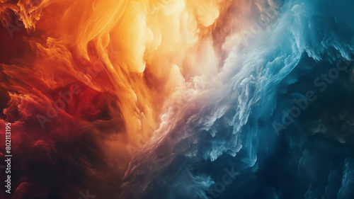 Fiery Water: A vibrant blend of fire and water creates a mesmerizing spectacle, blending hues of orange and blue in a dynamic dance of light and texture