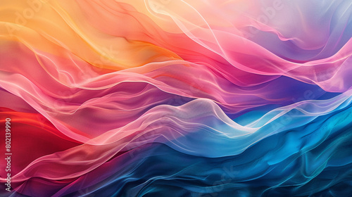 Immerse yourself in the tranquil flow of colors, gently merging into a vibrant gradient wave.