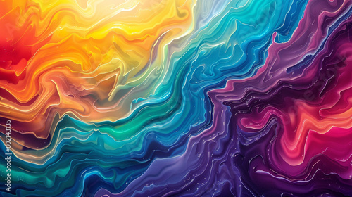 Immerse yourself in the kaleidoscope of vibrant hues, swirling and converging into a mesmerizing gradient wave.