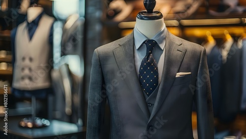 Stylish Men's Fashion Store Focused on Business Suits and Attire. Concept Men's Fashion, Business Suits, Stylish Attire, Formal Wear, Fashion Accessories