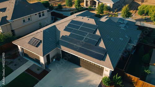 panneau solaire sur toit pour une énergie plus verte 