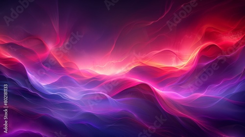 Synthwave landscape with a pink and purple color scheme.