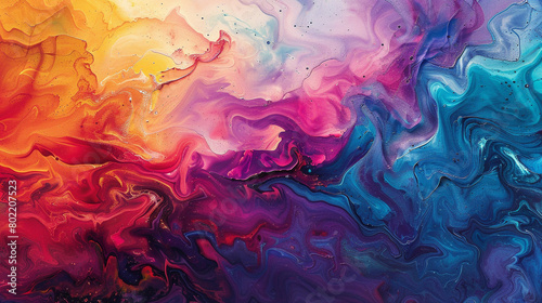 Dive into the captivating world of abstract art, where vibrant colors mingle to form an enchanting gradient wave.