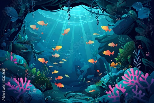 Descend into the depths of a magma chamber and uncover a hidden sanctuary, where multicolored fish thrive in the warm waters