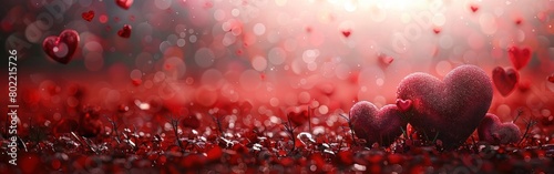 Love in Bloom: Red Heart Panorama for Valentine's Day Banner