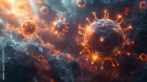 3D illustration of a coronavirus or COVID-19 virus.