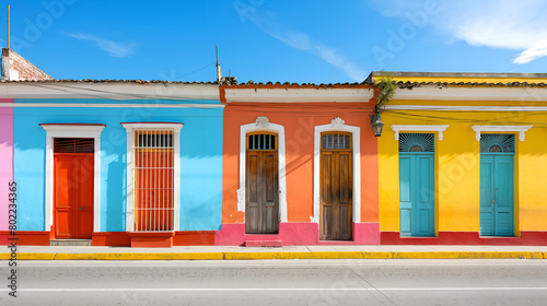 colourful houses in Caribbean urban town