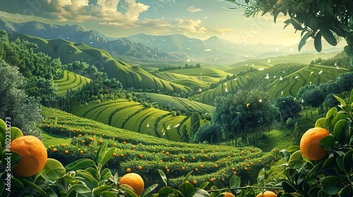 Enjoy the fresh and natural taste of our oranges, grown in the lush green hills.