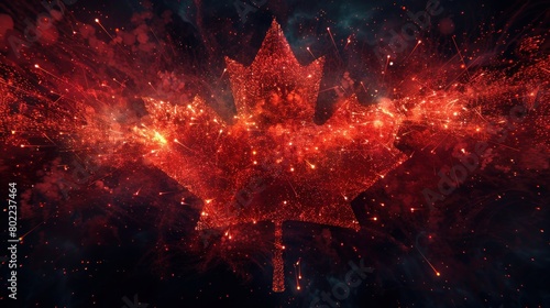 Canada Flag Fireworks: Explosive AI-Generated Poster