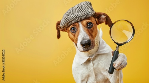 Sneaky Canine in Disguise: The Curious Case of the Winking Dog in a Deerstalker Hat and Magnifying Glass