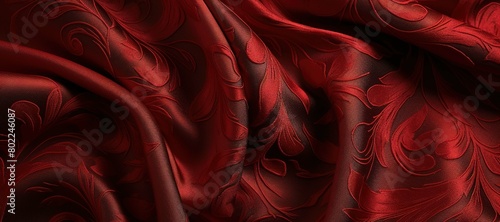 waves of red cloth with floral motif 23