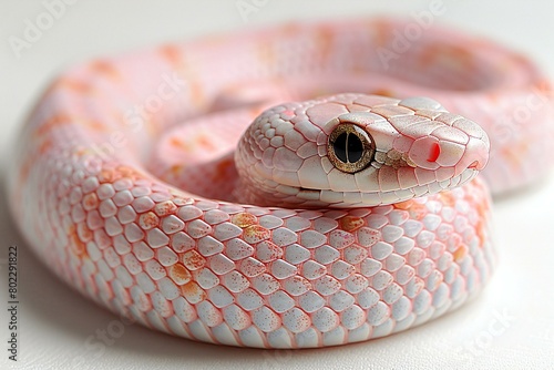 Corn snake on a white background, Close-up, Studio shot