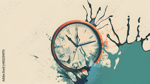 Illustration of a clock with hands spinning out of control to depict anxiety about time.