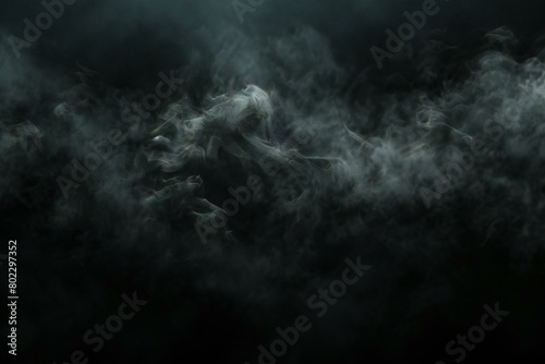 Abstract smoke moves on a black background, Design element, Abstract texture