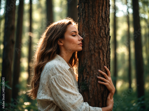 Sintonia natural: A harmonia entre mulher e árvore na defesa do meio ambiente