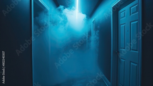 Enigmatic Hallway with Mysterious Fog