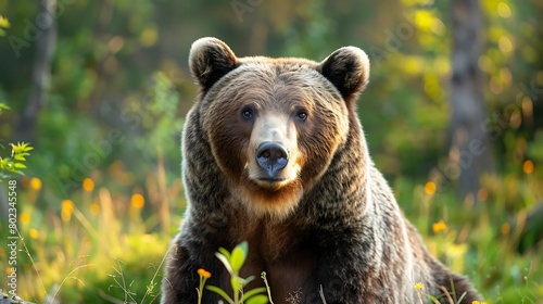 Large carpathian brown bear portrait