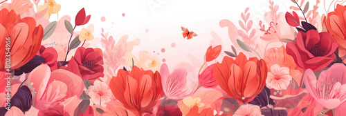 Ein farbenfroher Blumenhintergrund mit Textfreiraum