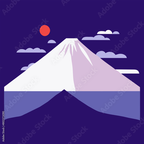 montain volcano, vector illustration flat 2