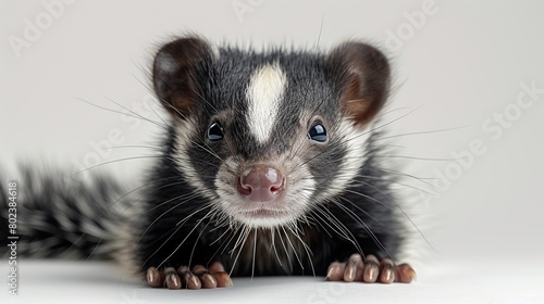 Close-up of a Skunk, isolated on white background