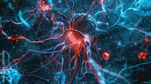 Close-up of neurons, suitable for science and medical concepts
