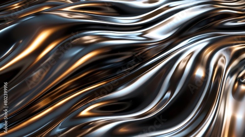 Artistic shot of a rippled metal surface, with the light dancing across the undulating texture, creating a captivating and luxurious visual experience