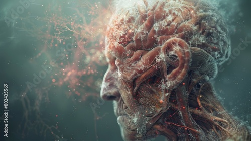 3D rendering image emphasizing the importance of maintaining brain health and cognitive function as we age