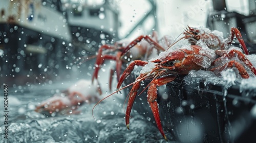 A captivating real-photo shot showcasing the natural allure and elegance of frozen seafood processing for global export