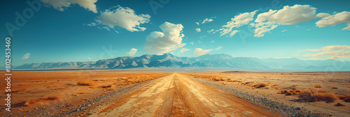 Desolate Empty Road Stretching Through a Desert, Beautiful landscape of the negev desert the namib naukluft park
